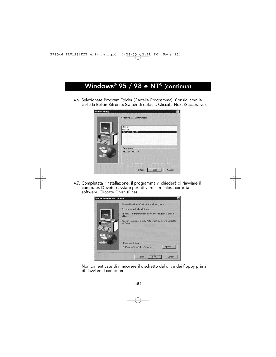 Belkin F1U128, P73046 user manual 154 