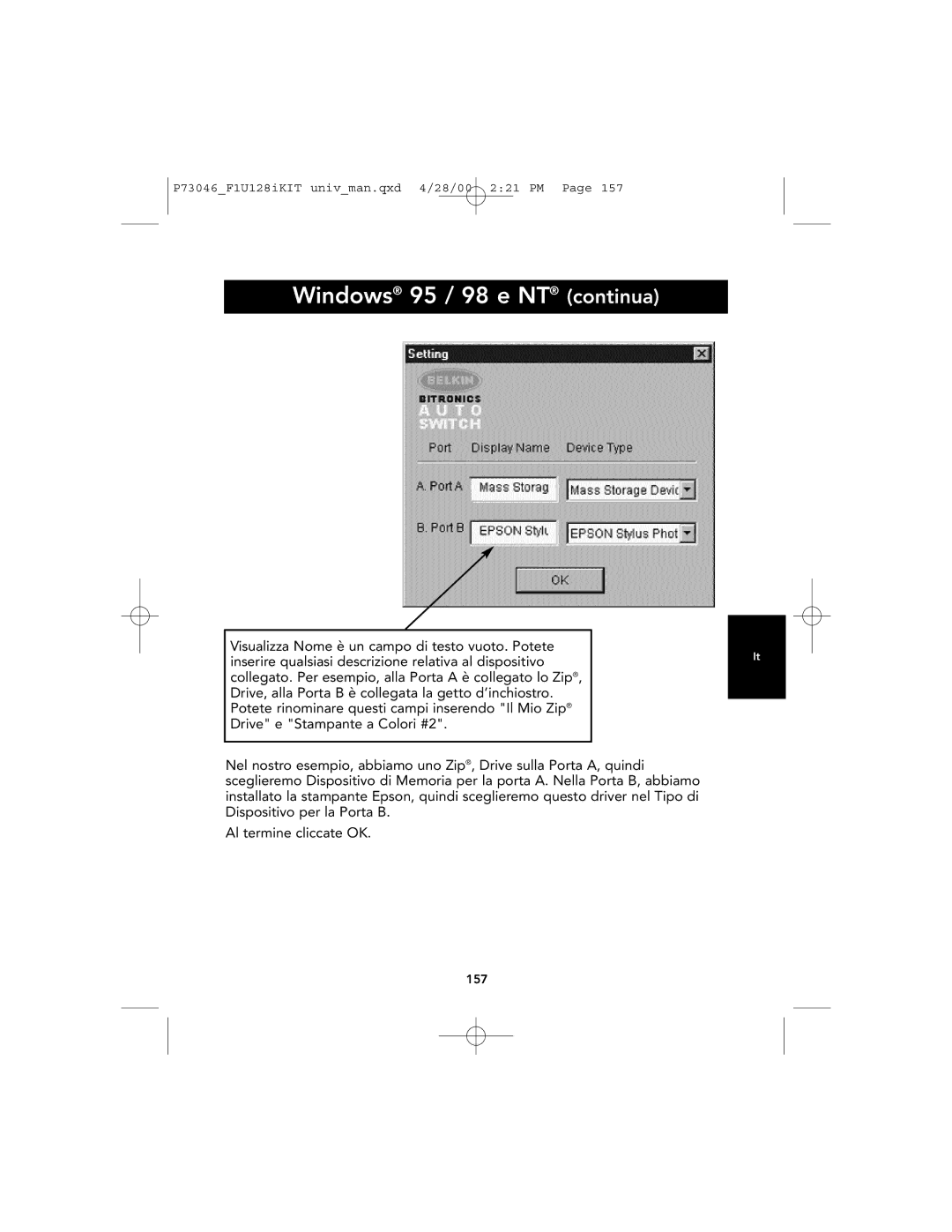 Belkin P73046, F1U128 user manual 157 