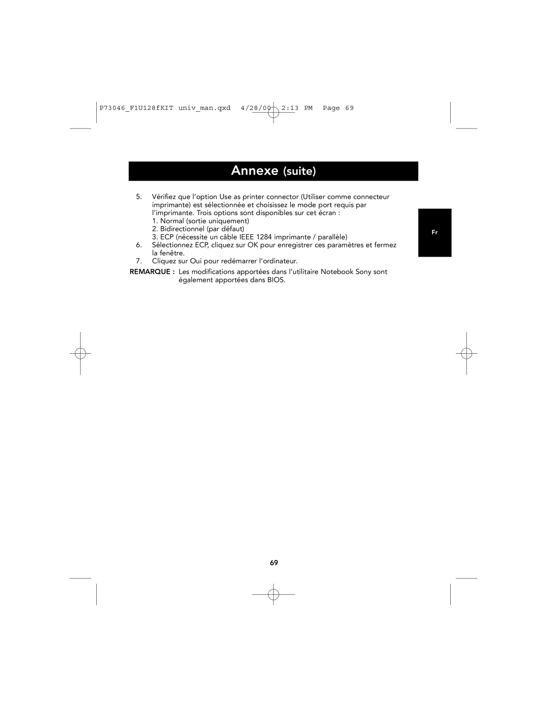 Belkin F1U128, P73046 user manual Annexe suite 