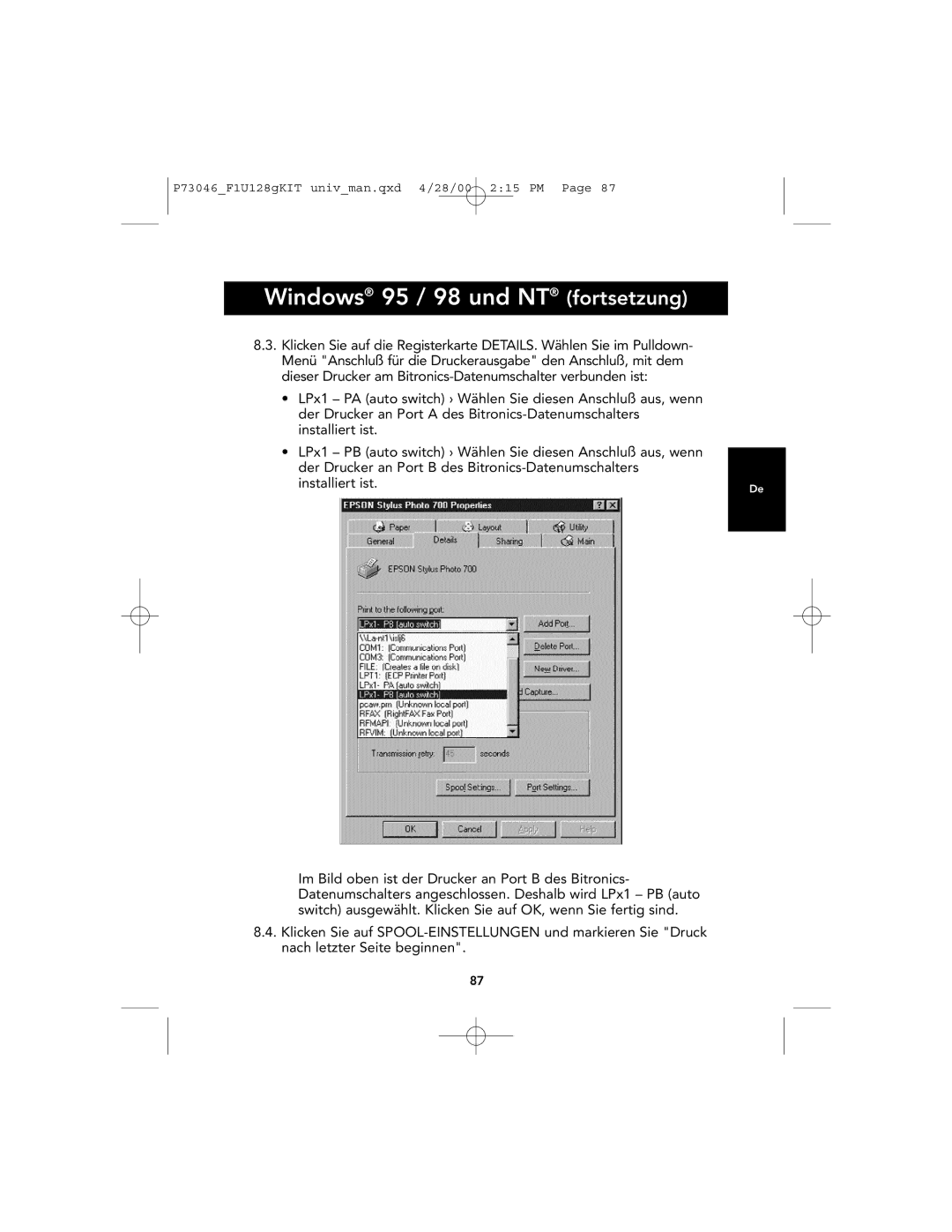 Belkin F1U128, P73046 user manual Installiert ist 