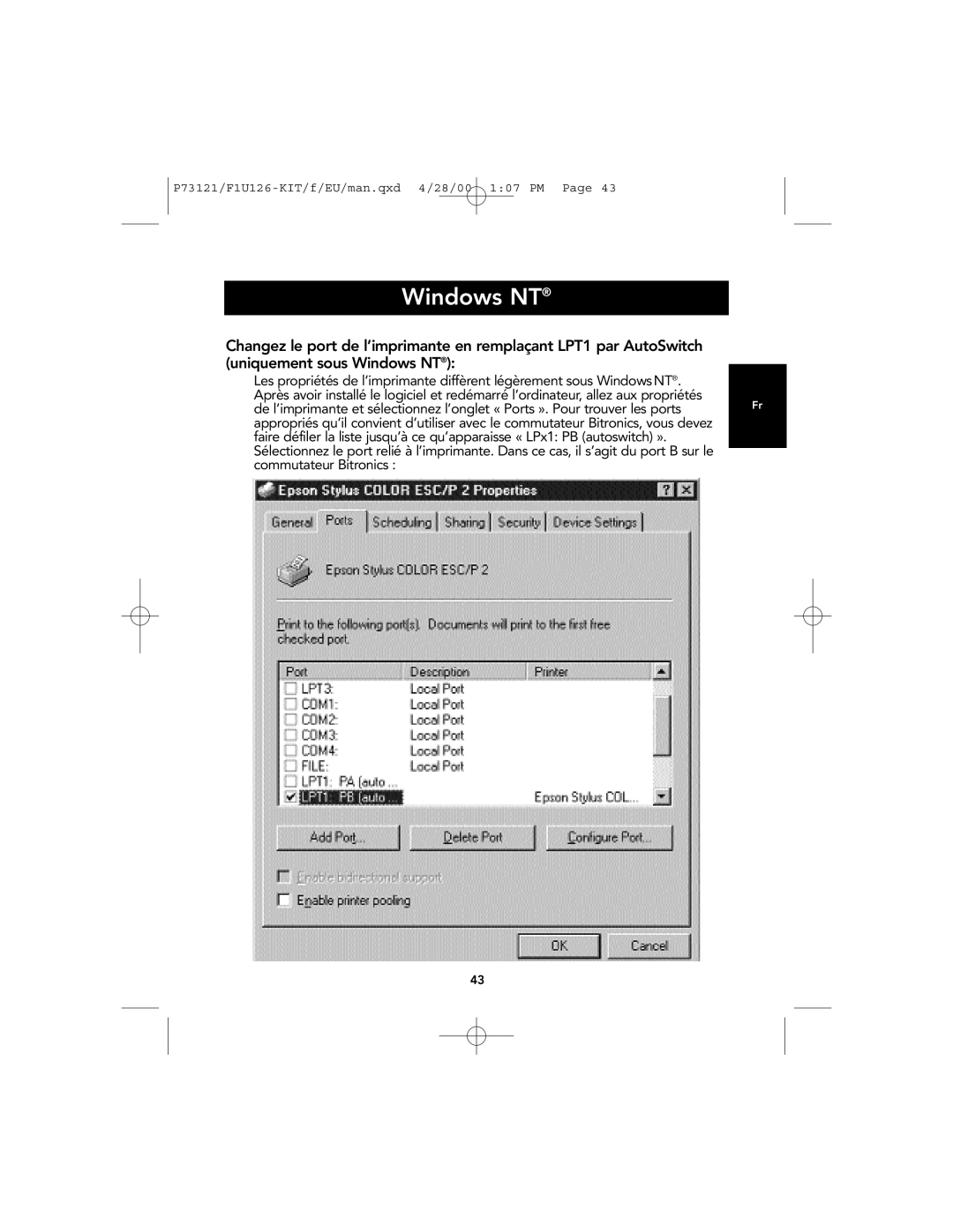 Belkin F1U126-KIT, P73121 user manual Windows NT 