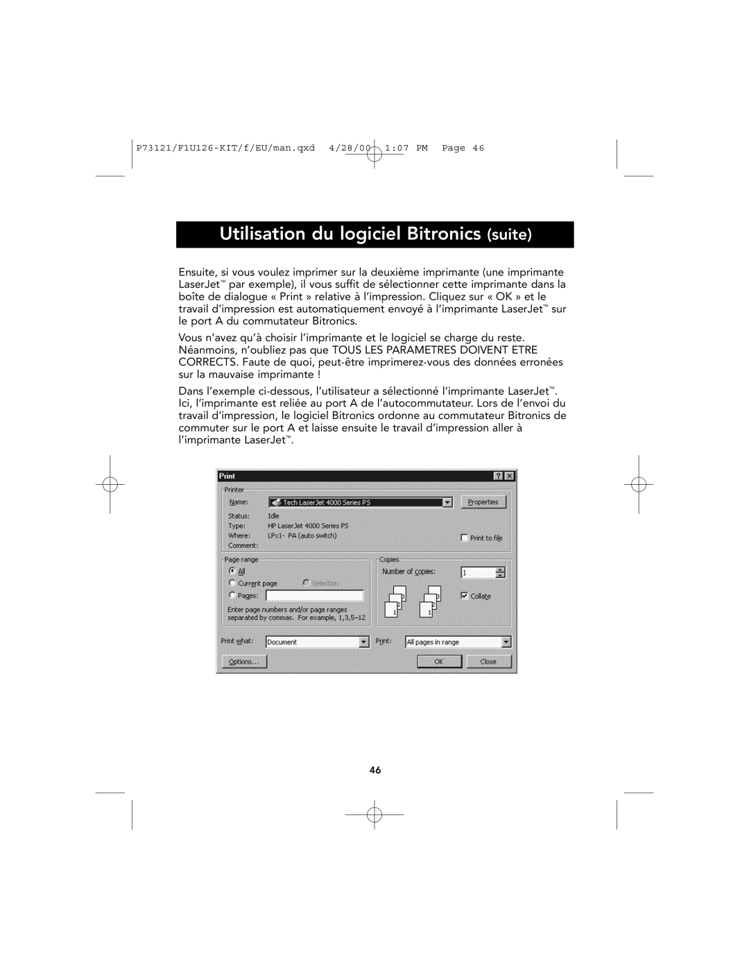 Belkin P73121, F1U126-KIT user manual Utilisation du logiciel Bitronics suite 