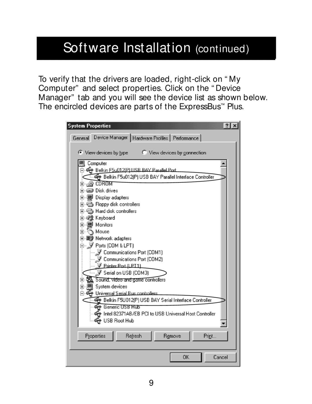 Belkin P73213-A user manual Software Installation continued 