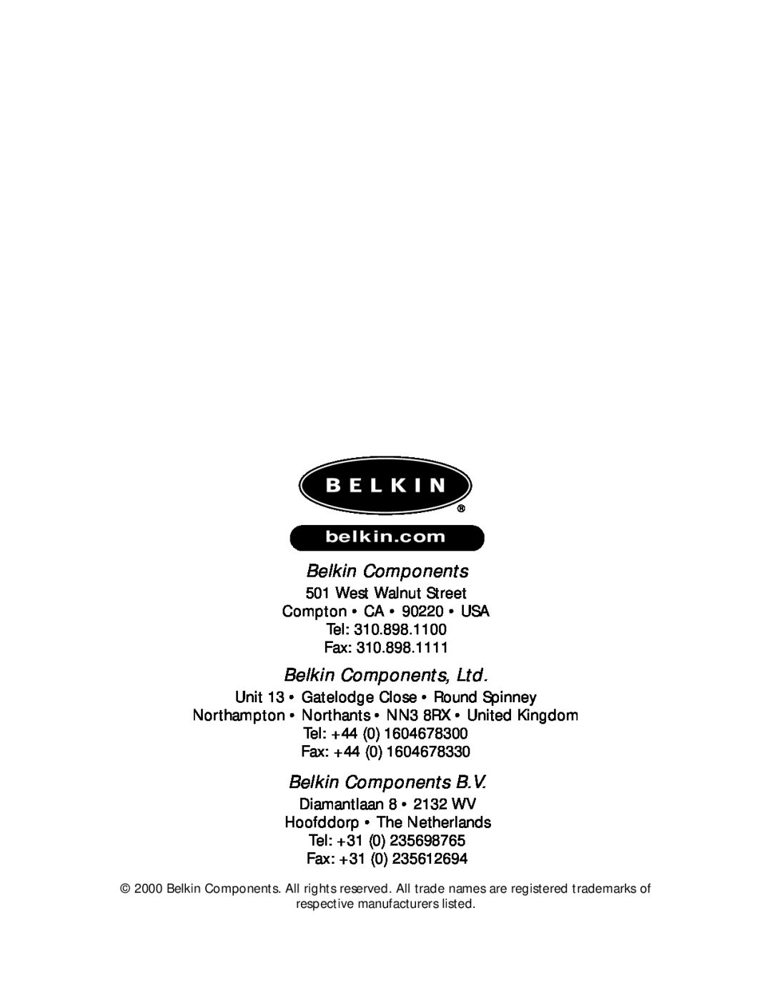 Belkin P73213-A user manual Belkin Components B.V, belkin.com 