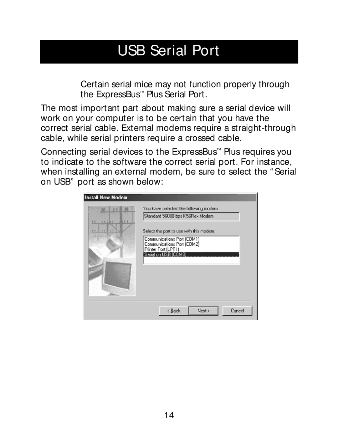 Belkin P73213-A user manual USB Serial Port 