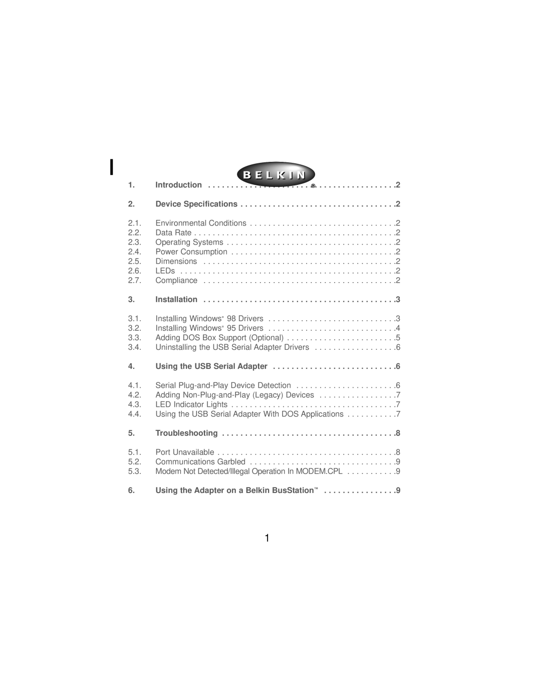 Belkin F5U103, P73309 user manual Troubleshooting 