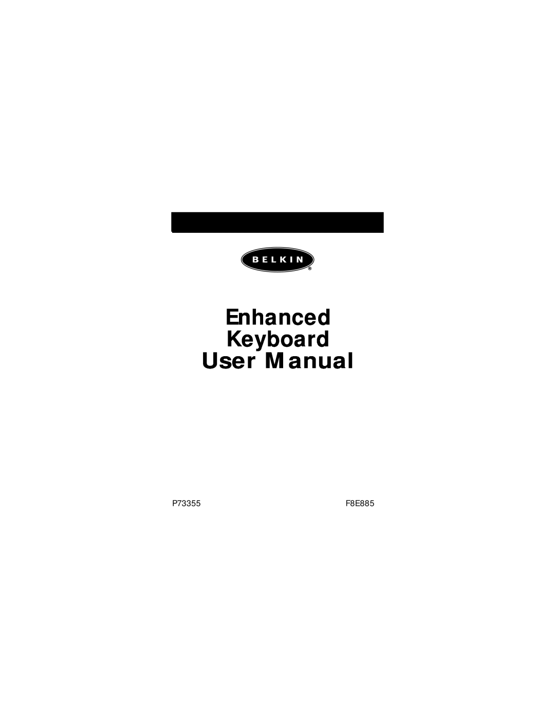 Belkin F8E885 user manual Enhanced Keyboard User Manual, P73355 