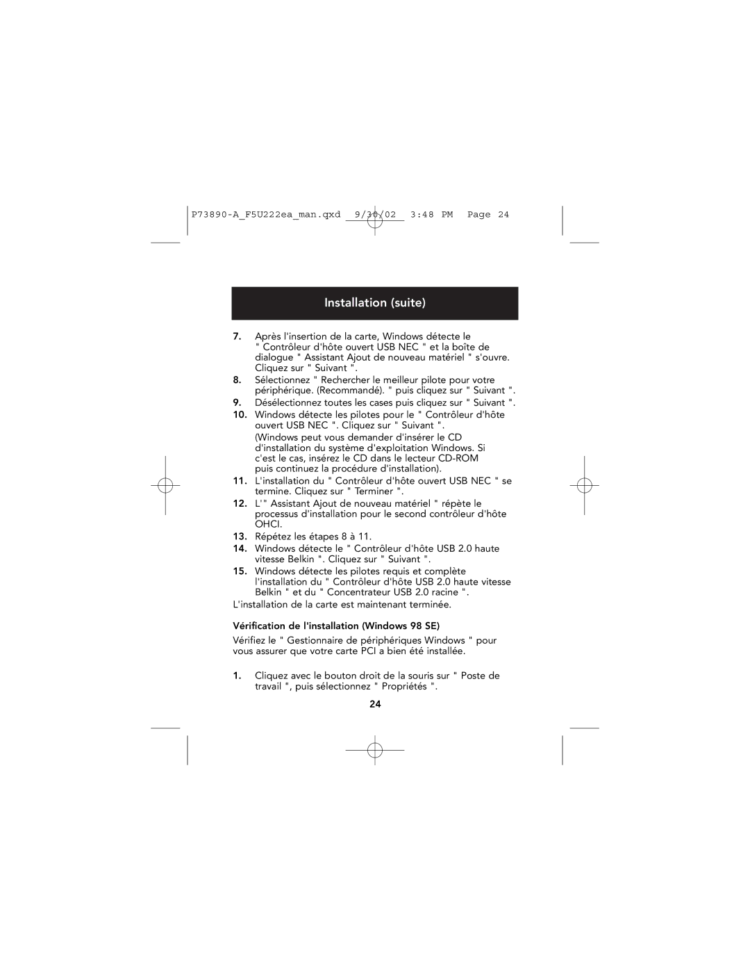 Belkin P73890EA-A manual Installation suite 