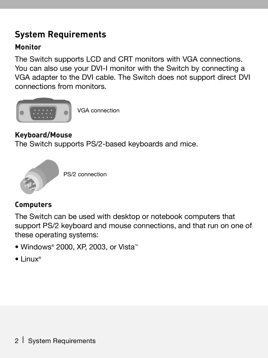 Belkin P74242-D manual Monitor, Keyboard/Mouse, Computers 