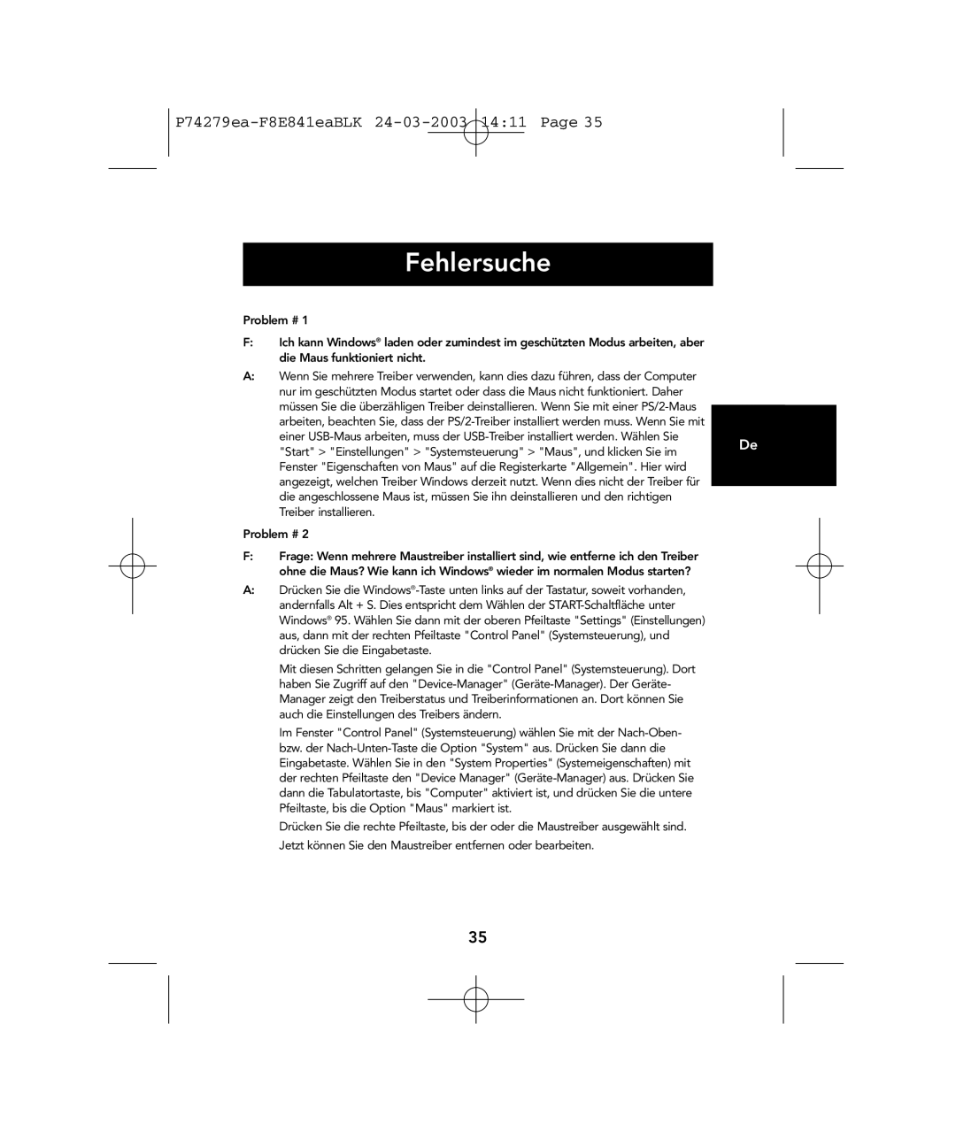 Belkin P74279ea user manual Fehlersuche 