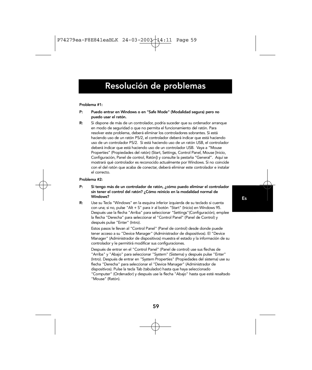 Belkin P74279ea user manual Resolución de problemas 