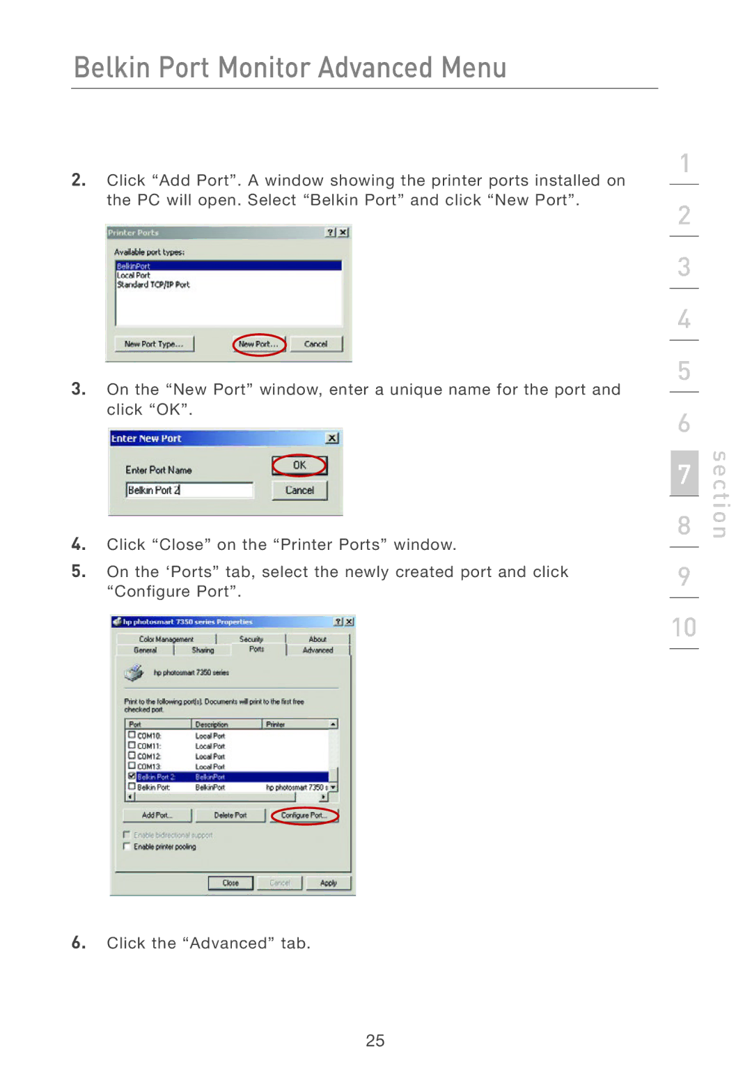 Belkin P74393UK manual Click the Advanced tab 