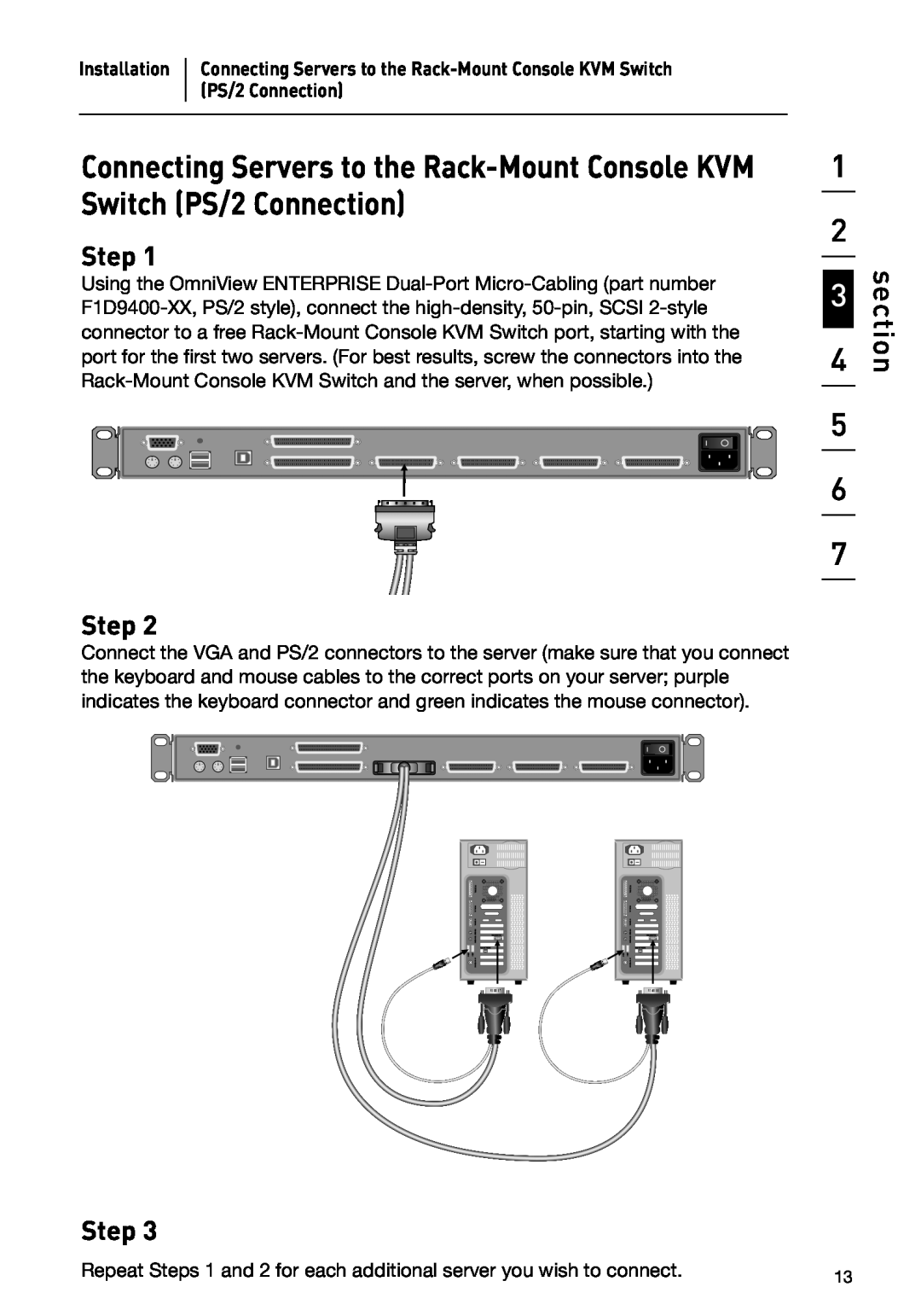 Belkin P74696 manual section, Step, PS/2 Connection 