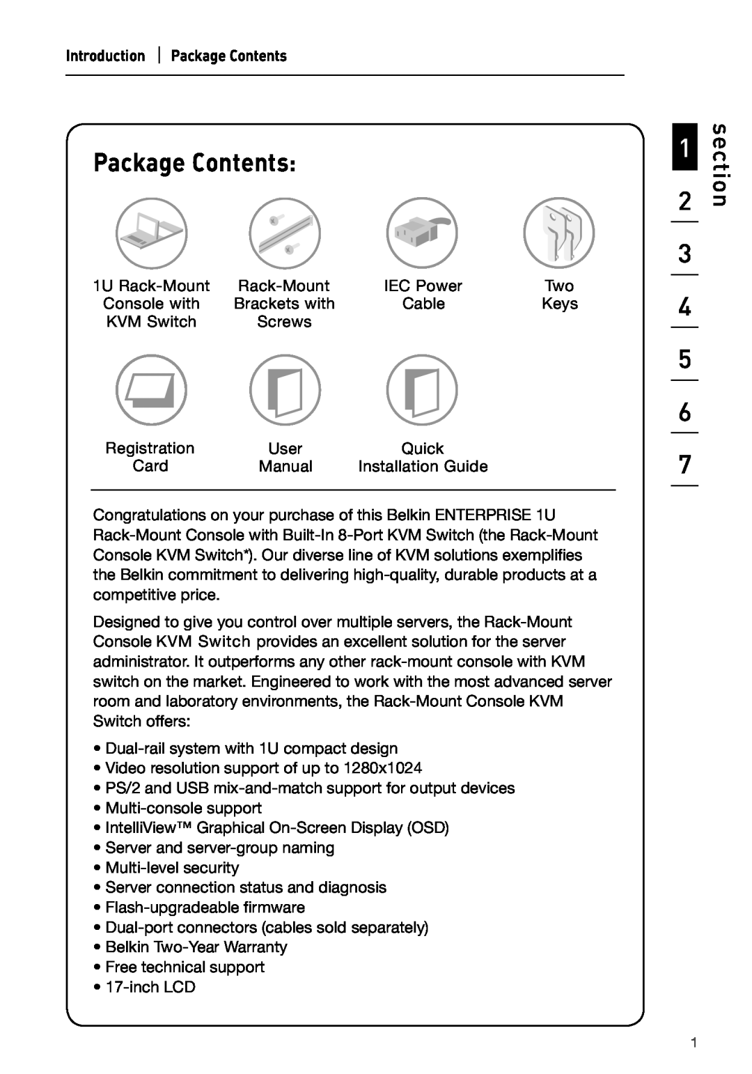 Belkin P74696 manual Package Contents, section 
