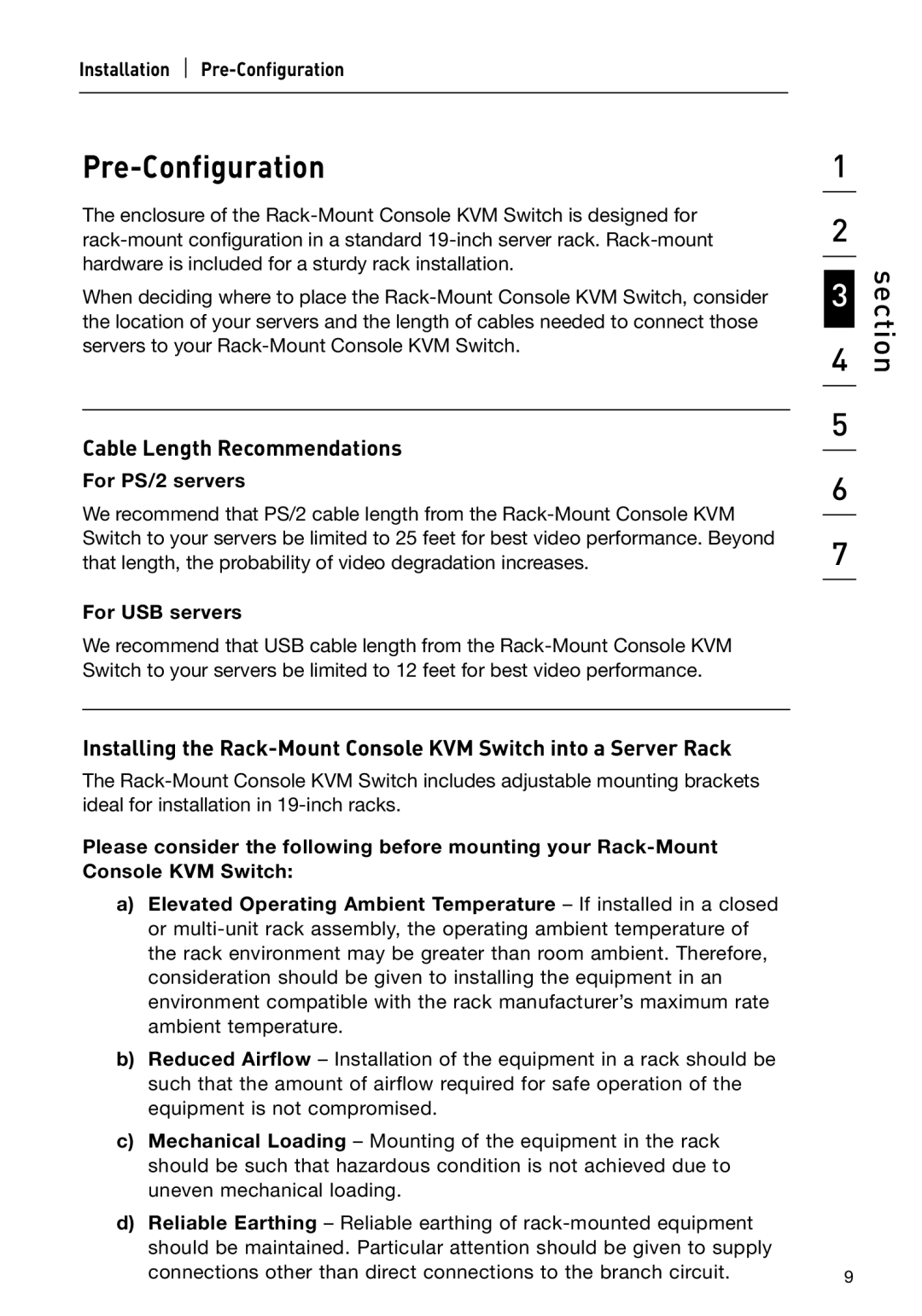 Belkin P74696 manual Pre-Configuration, Cable Length Recommendations 