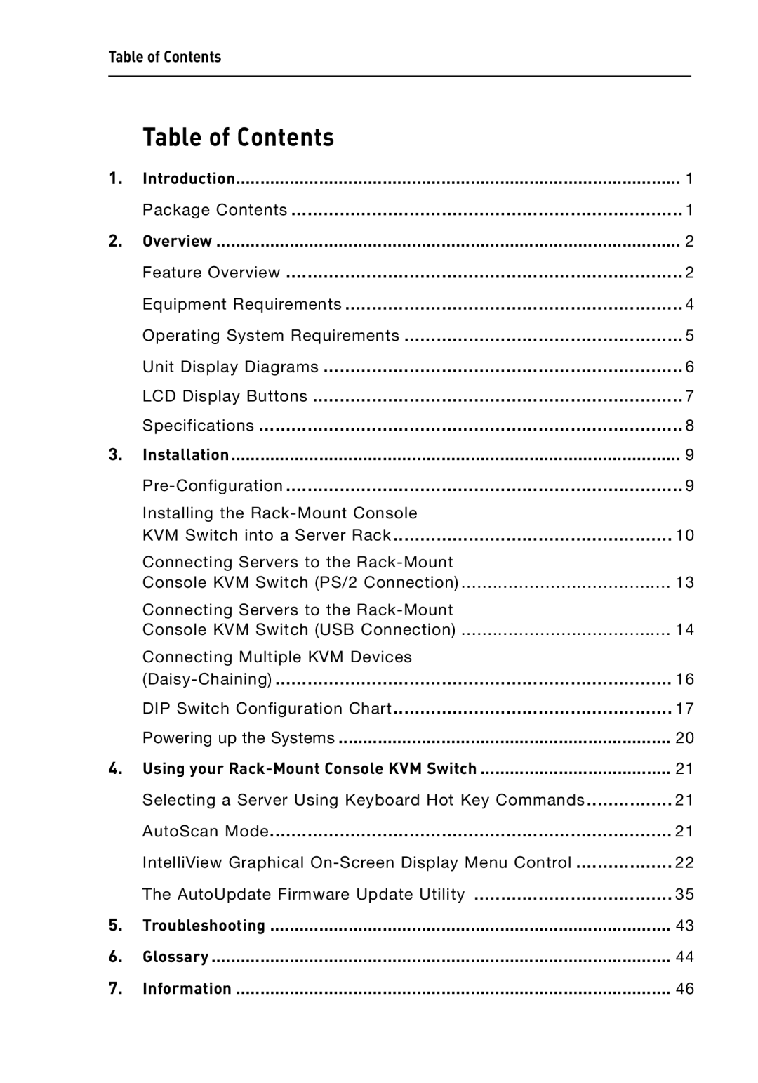 Belkin P74696 manual Table of Contents 