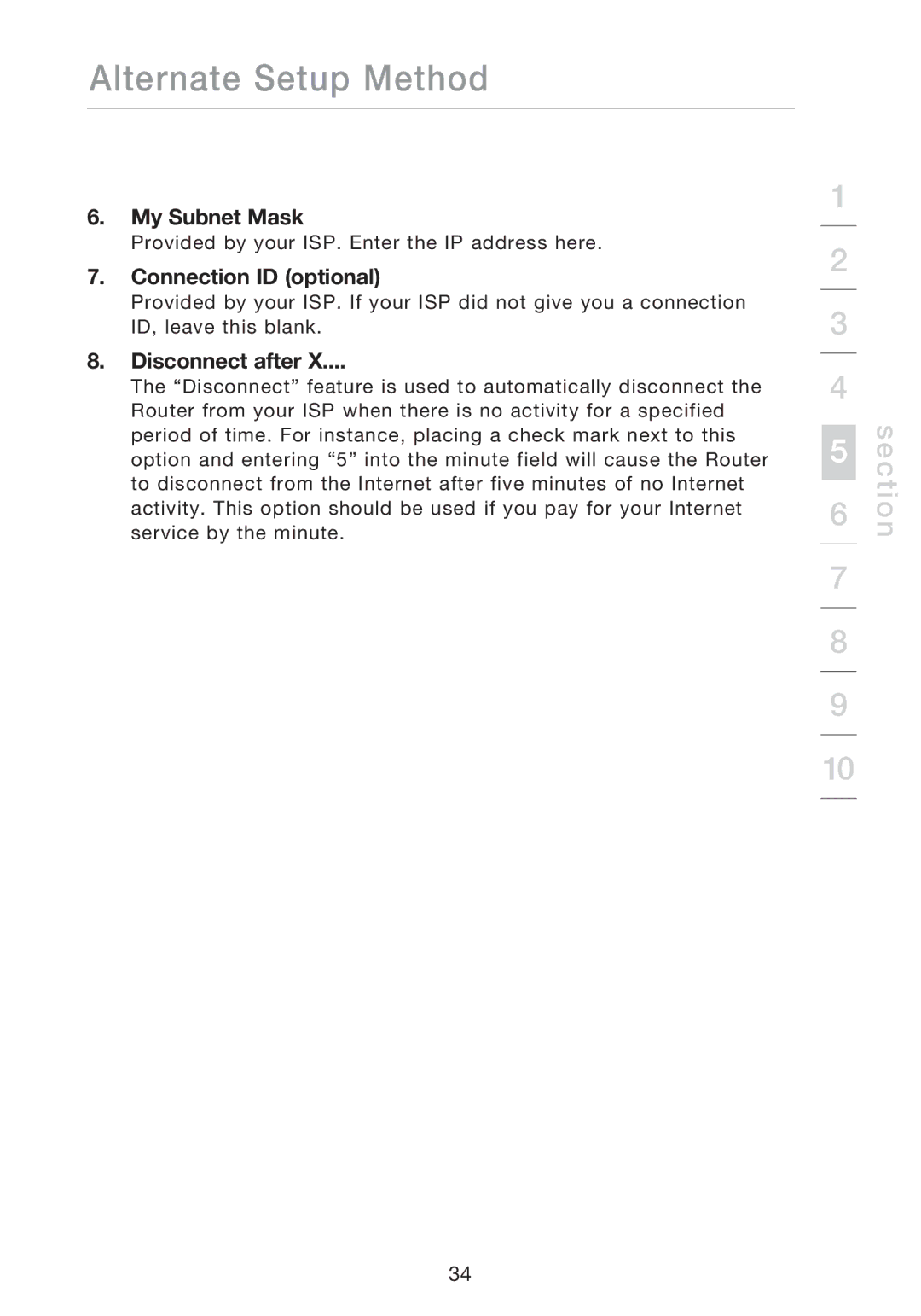 Belkin P75170EI manual My Subnet Mask, Connection ID optional 