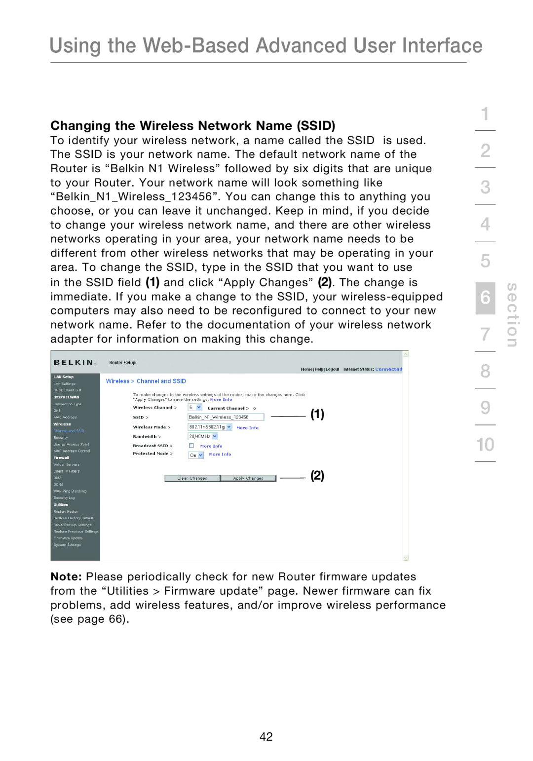 Belkin P75170EI manual Changing the Wireless Network Name Ssid 