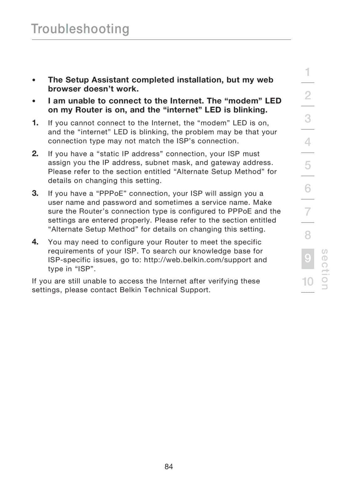 Belkin P75170EI manual Section 