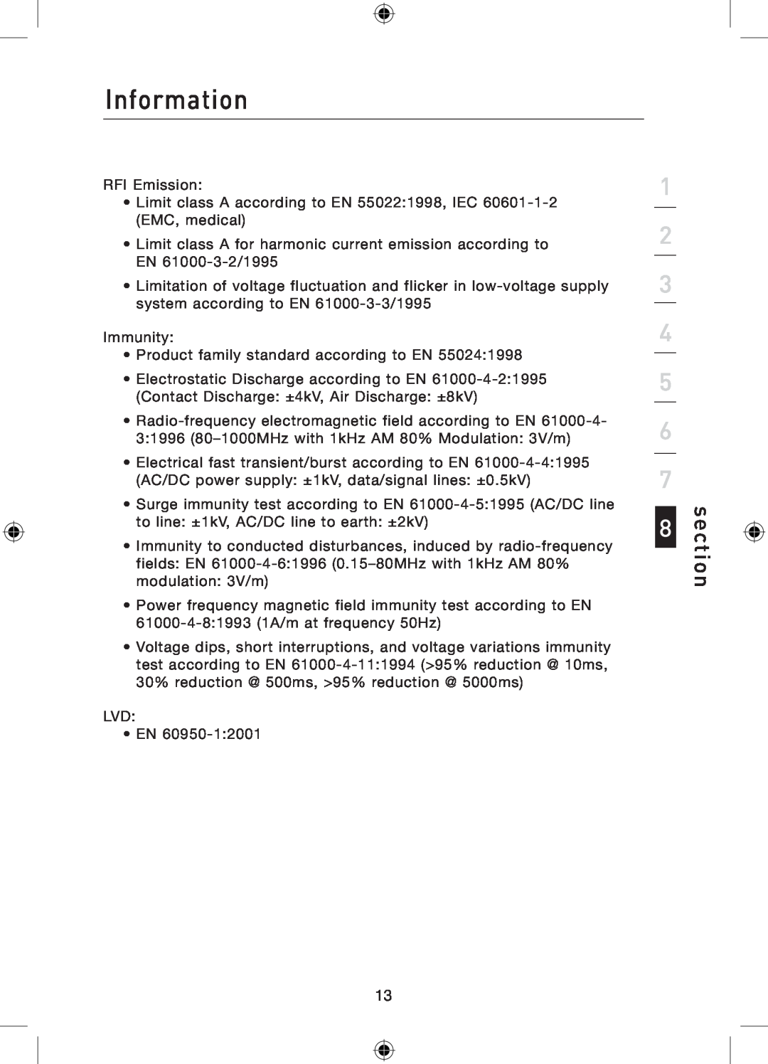 Belkin P75179ea manual Information, section, RFI Emission 