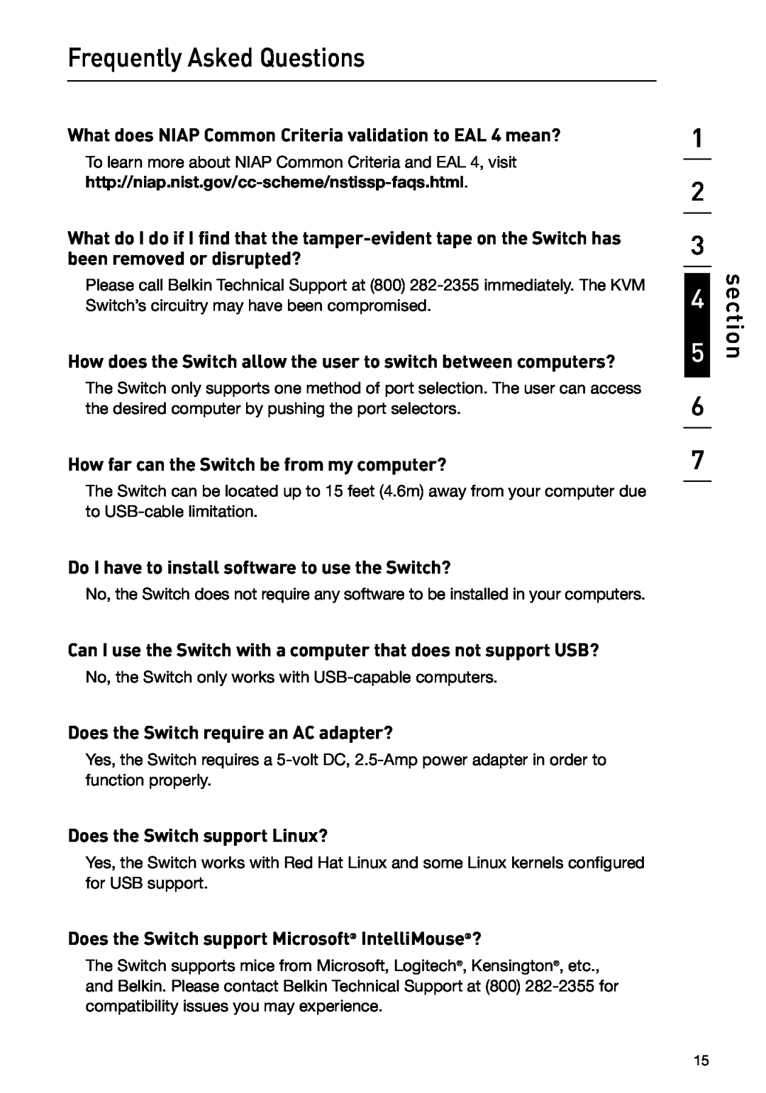 Belkin P75209 manual Frequently Asked Questions, section 