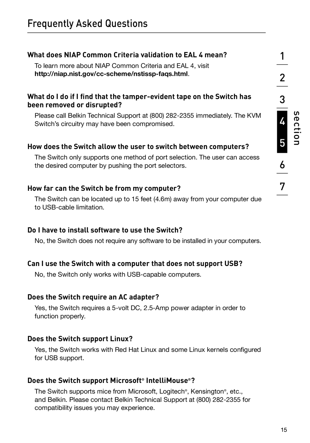 Belkin P75209 manual Frequently Asked Questions, Http//niap.nist.gov/cc-scheme/nstissp-faqs.html 