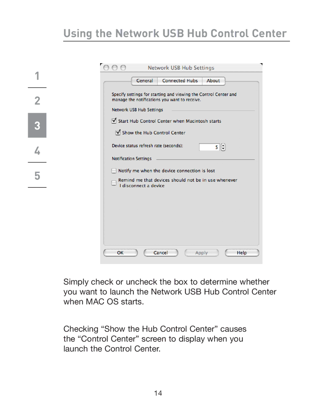 Belkin P75465-A manual Using the Network USB Hub Control Center 