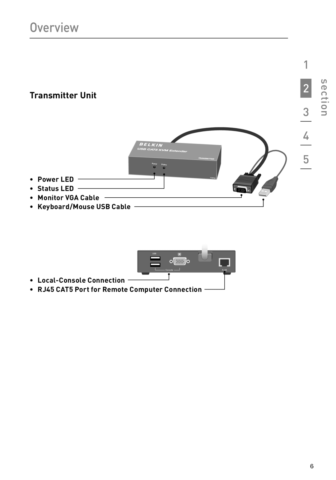 Belkin P75472-A manual Transmitter Unit 