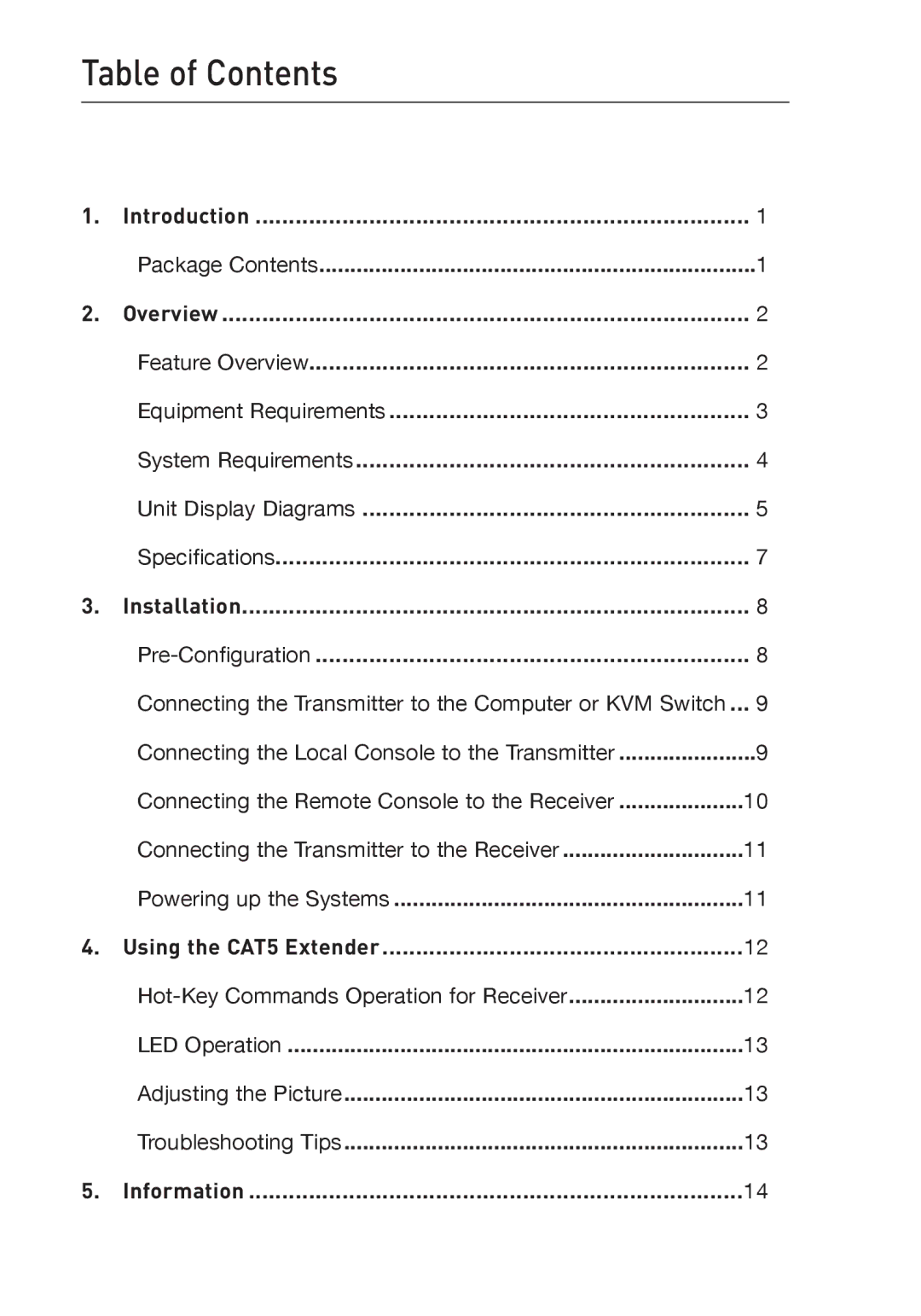 Belkin P75472-A manual Table of Contents 