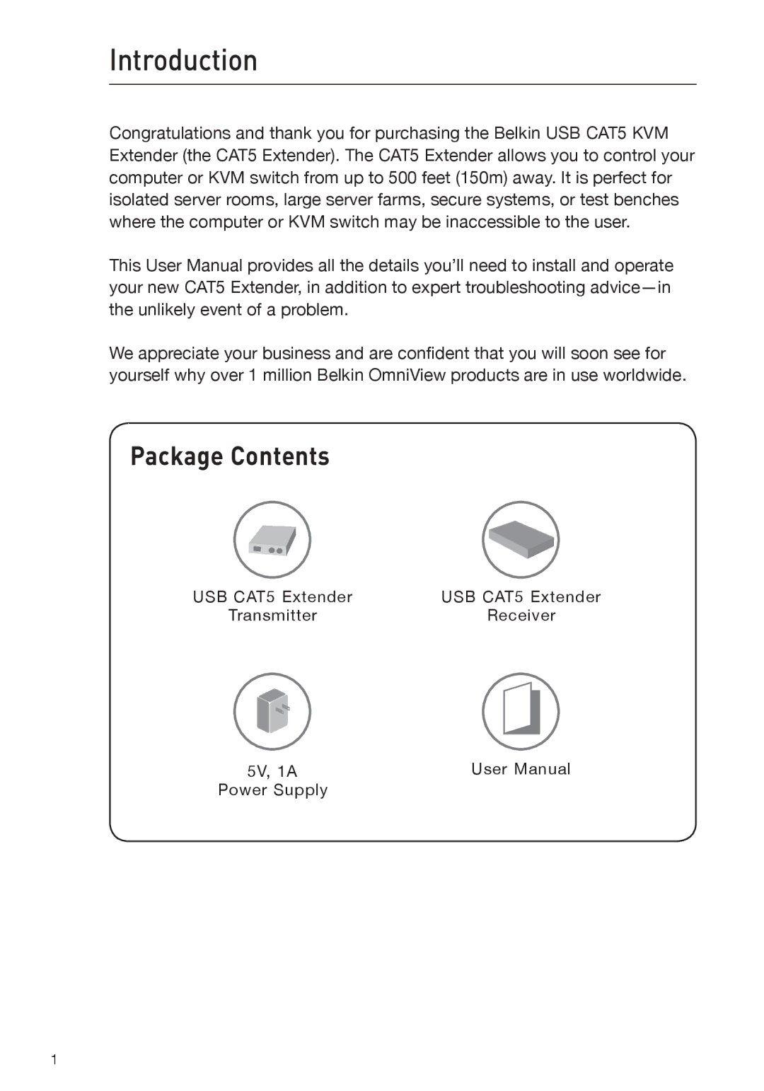 Belkin P75472-A manual Introduction, Package Contents 