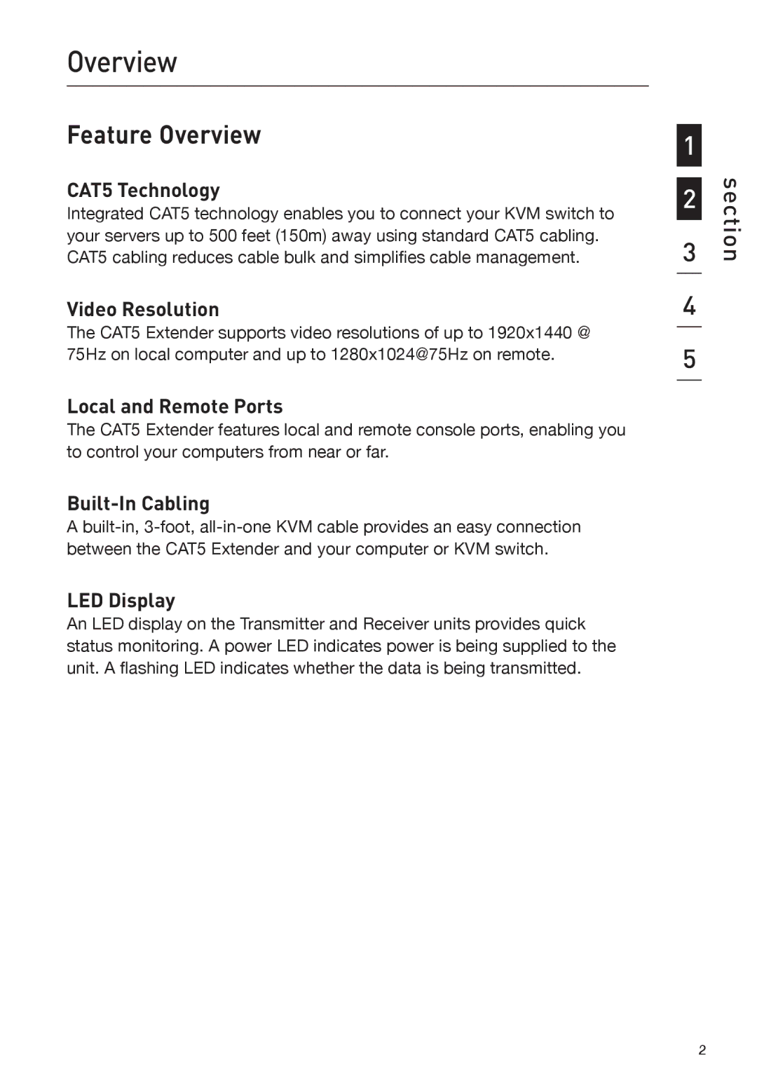 Belkin P75472-A manual Feature Overview 