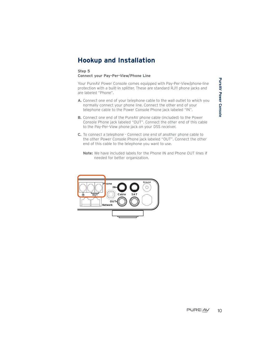 Belkin PF30 user manual Step Connect your Pay-Per-View/Phone Line 