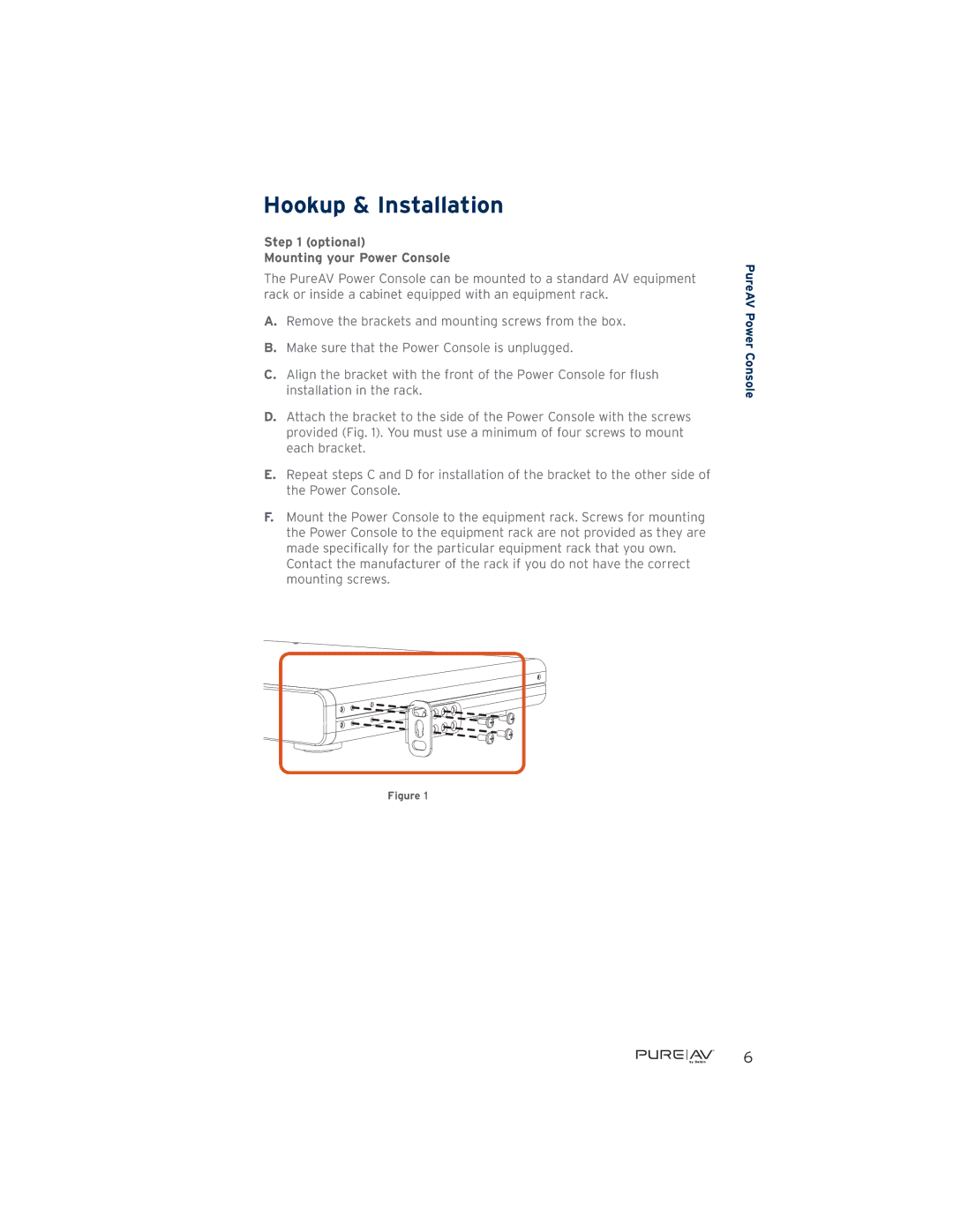 Belkin PF30 user manual Hookup & Installation, Optional Mounting your Power Console 