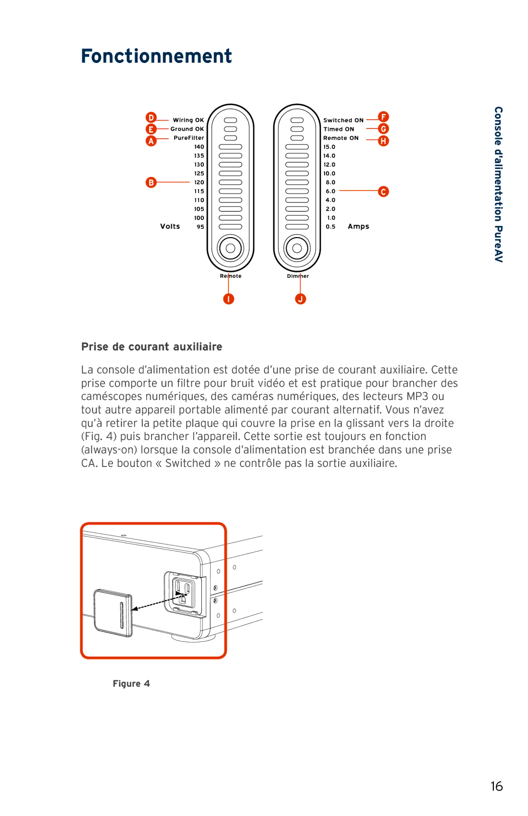 Belkin PF31 user manual Prise de courant auxiliaire 