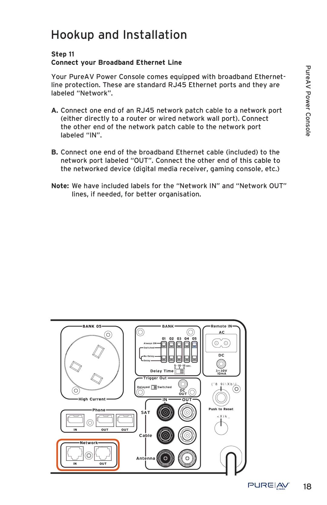 Belkin PF50 user manual Step Connect your Broadband Ethernet Line 