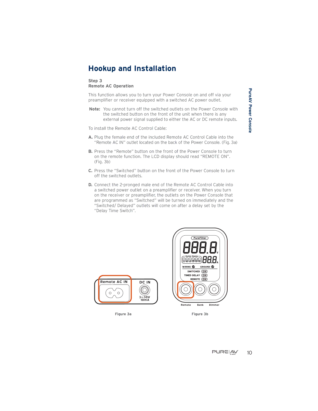 Belkin AP41300-12, PF60 user manual Step Remote AC Operation 