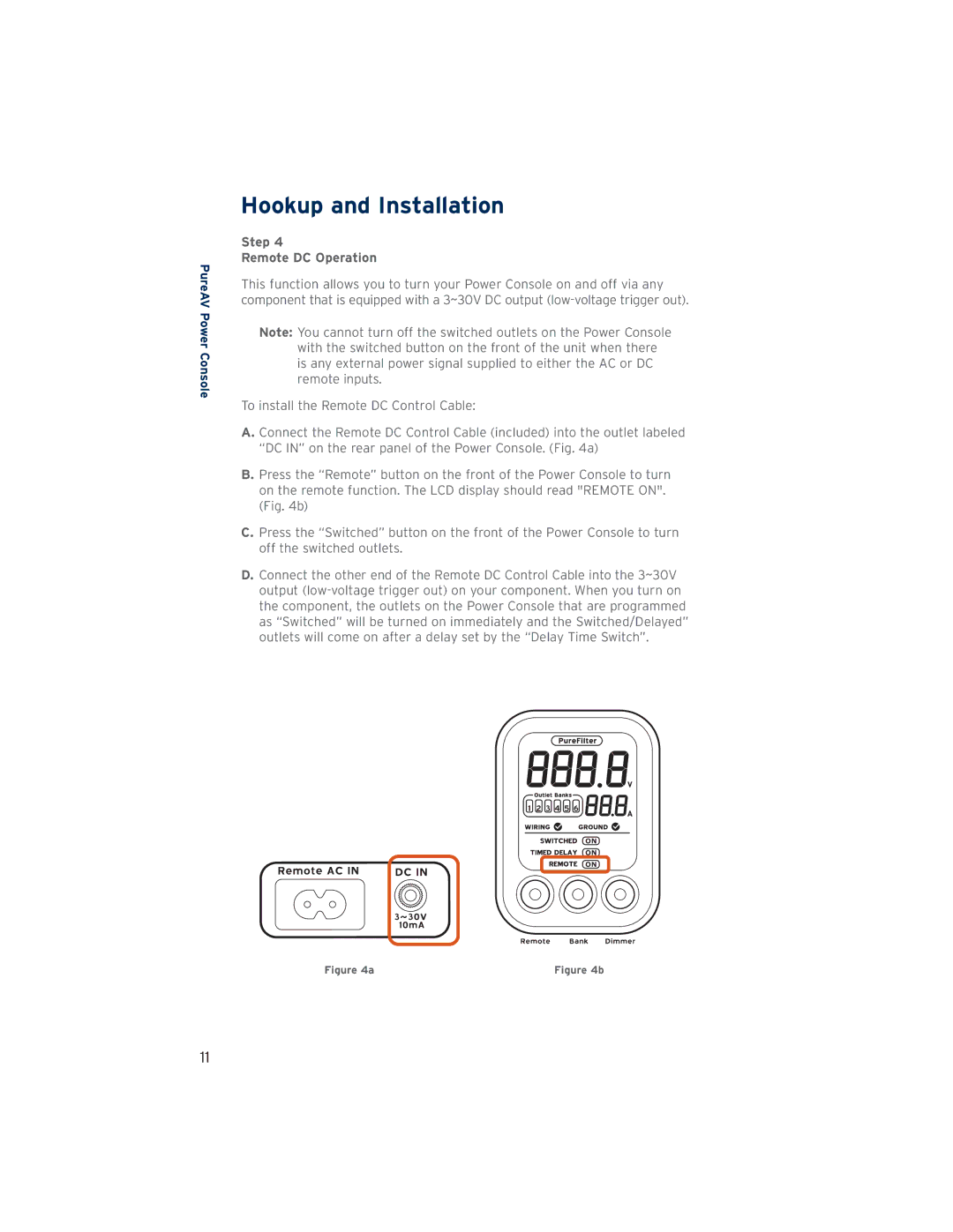 Belkin PF60, AP41300-12 user manual Step Remote DC Operation 