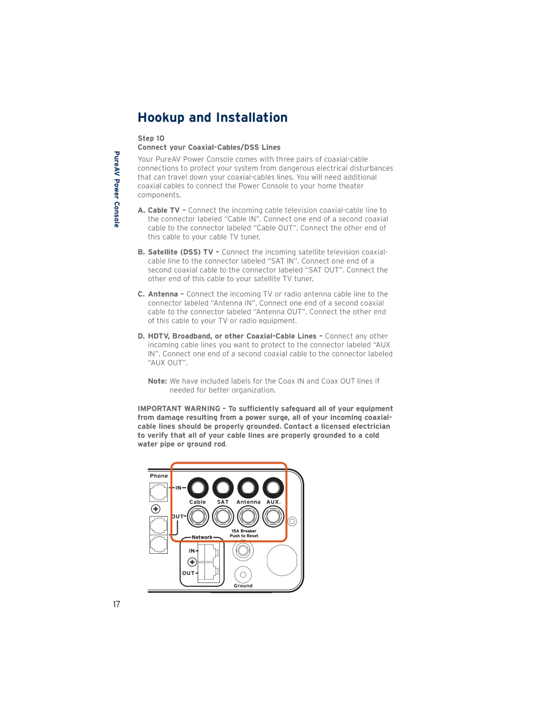 Belkin PF60, AP41300-12 user manual Step Connect your Coaxial-Cables/DSS Lines 