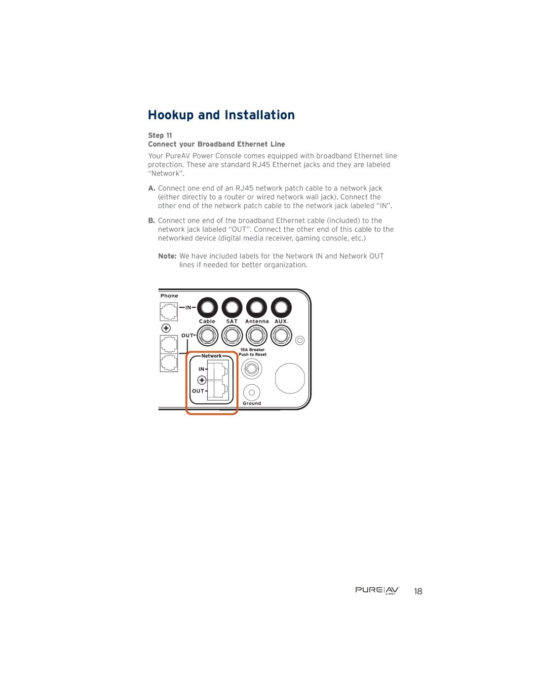 Belkin AP41300-12, PF60 user manual Step Connect your Broadband Ethernet Line 