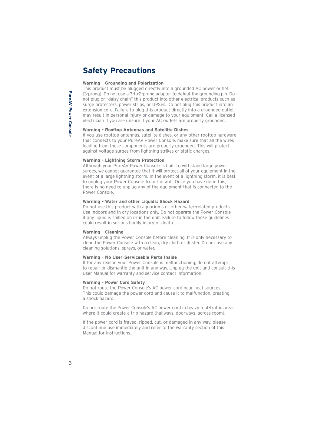 Belkin PF60, AP41300-12 user manual Safety Precautions 