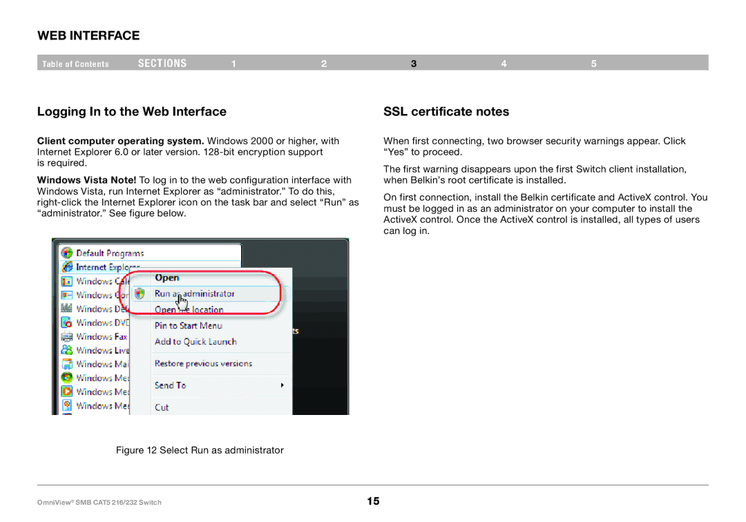 Belkin PM00019 -F1DP2XXA manual Logging In to the Web Interface, SSL certificate notes 