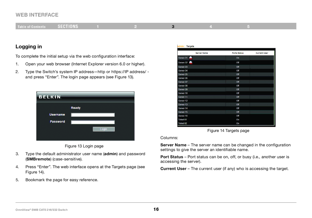 Belkin PM00019 -F1DP2XXA manual WEB Interface, Logging 