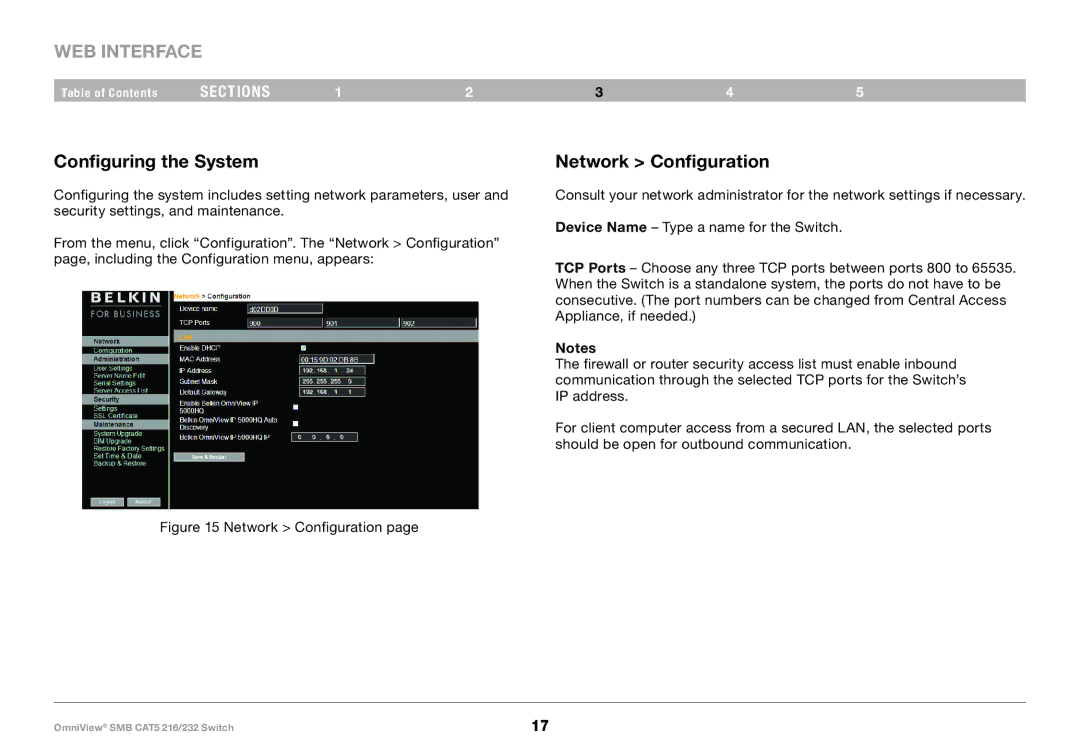 Belkin PM00019 -F1DP2XXA manual Configuring the System, Network Configuration 