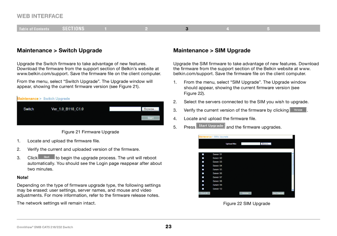 Belkin PM00019 -F1DP2XXA manual Maintenance Switch Upgrade, Maintenance SIM Upgrade 