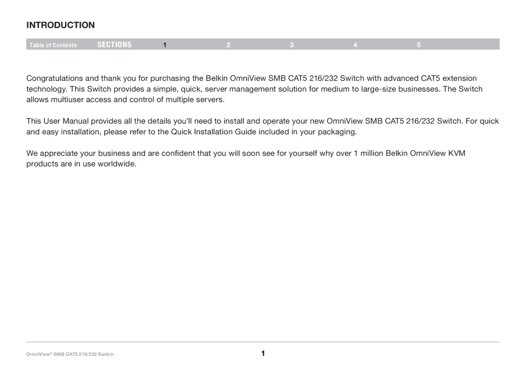 Belkin PM00019 -F1DP2XXA manual Introduction, Sections 