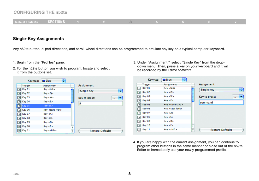 Belkin PM00173, F8GFPC200 user manual Single-Key Assignments 