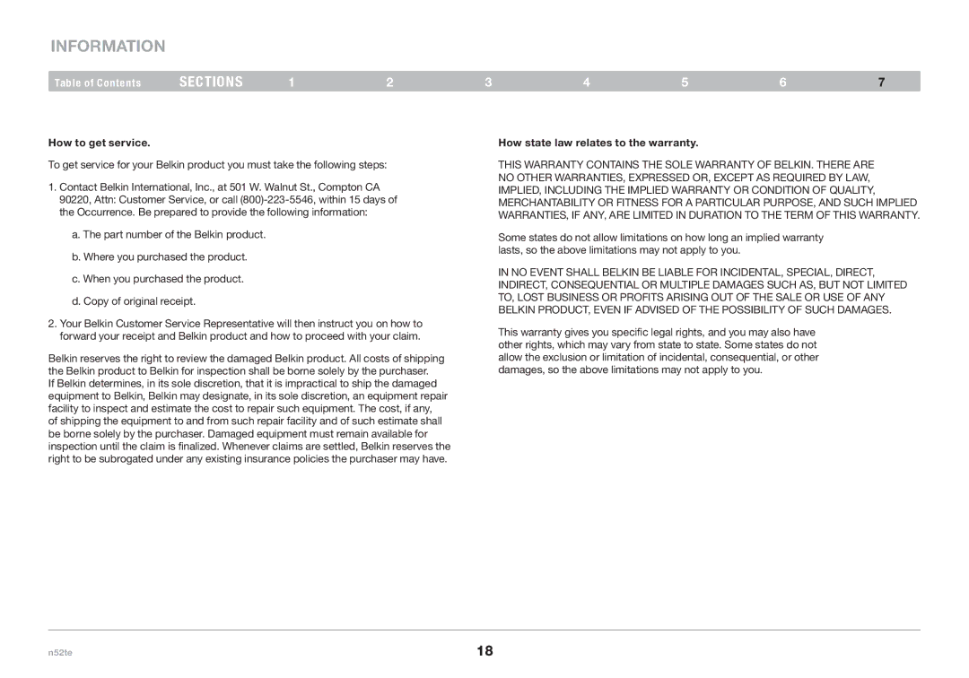 Belkin PM00173, F8GFPC200 user manual Information 