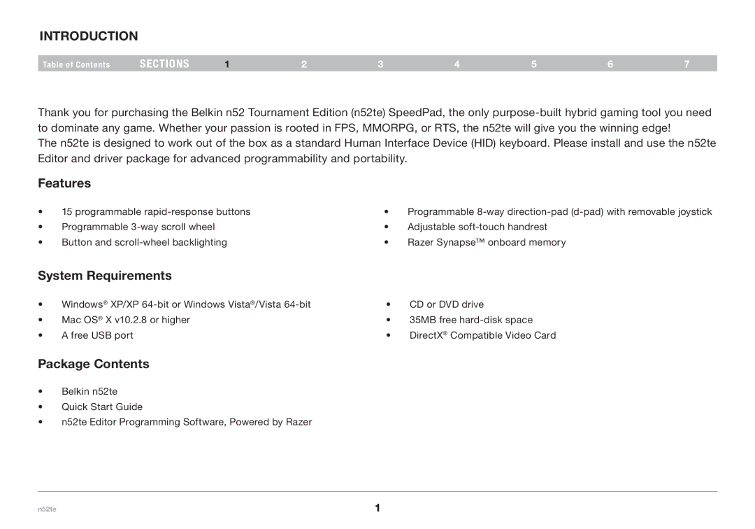 Belkin F8GFPC200, PM00173 user manual Introduction, Features, System Requirements, Package Contents 