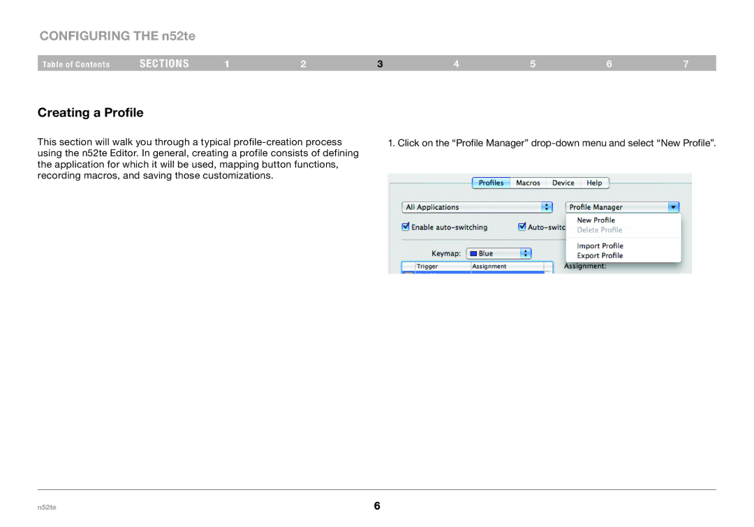 Belkin PM00173, F8GFPC200 user manual Creating a Profile 