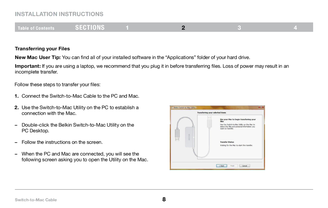 Belkin PM00760-A F4U001 manual Transferring your Files 